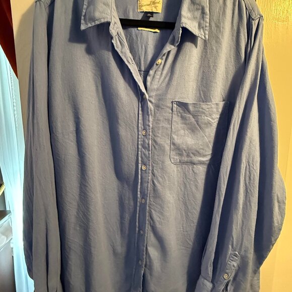 Women's Blue Linen Rayon Size XXL - Picture 1 of 3